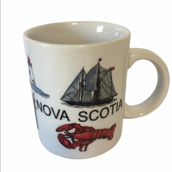 Mug Nova Scotia sailboat lobster lighthouse fisherman EUC - Picture 1 of 7
